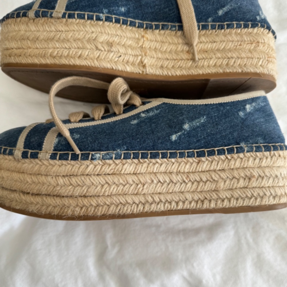 Miu Miu Denim Platform Espadrilles Eu39 - image 5